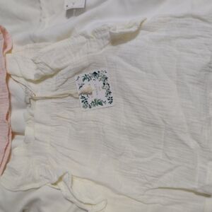 Chelsea & Violet White Embroidered Blouse with Ruched Detailing